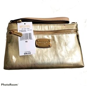 Michael Kors Metallic Gold Wristlet